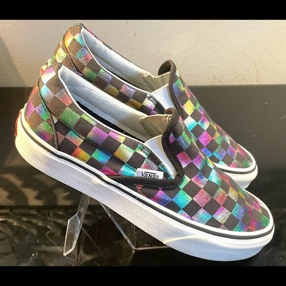 Vans Off the Wall Multicolored Foil Sneakers Slip On Shoes Size Men 5 Wom 6.5 - Picture 3 of 10